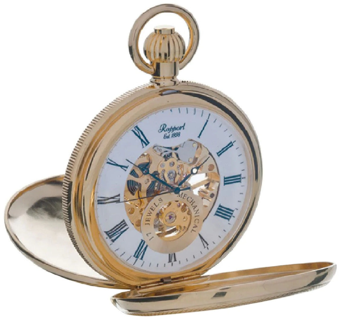 Rapport Pocket Watch Mechanical Half Hunter 50mm - White