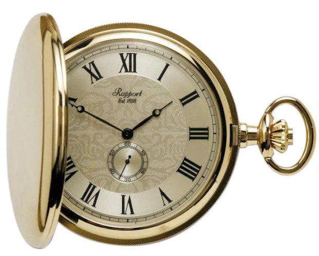 Rapport Pocket Watch Quartz Full Hunter - Gold