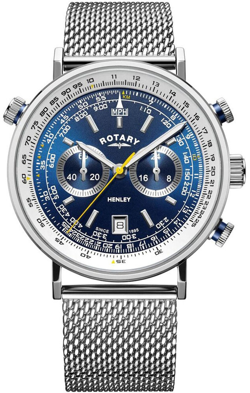 Rotary Watch Henley Chronograph Mens - Blue