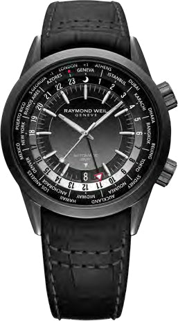 Raymond Weil Watch Freelancer GMT Worldtimer Black