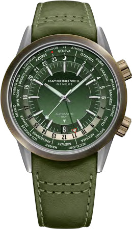 Raymond Weil Watch Freelancer GMT Worldtimer Green