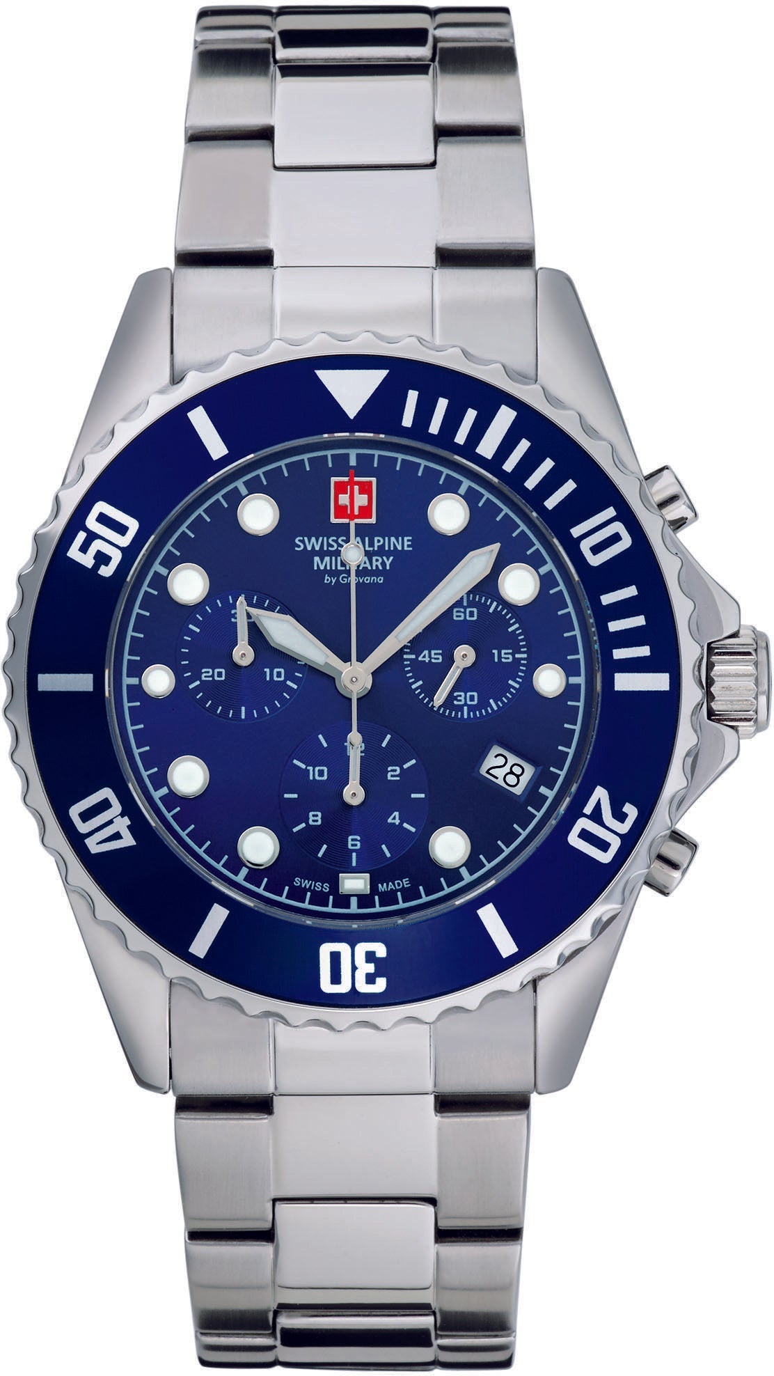 Swiss Alpine Military Watch Master Diver Chrono Chronograph - Blue
