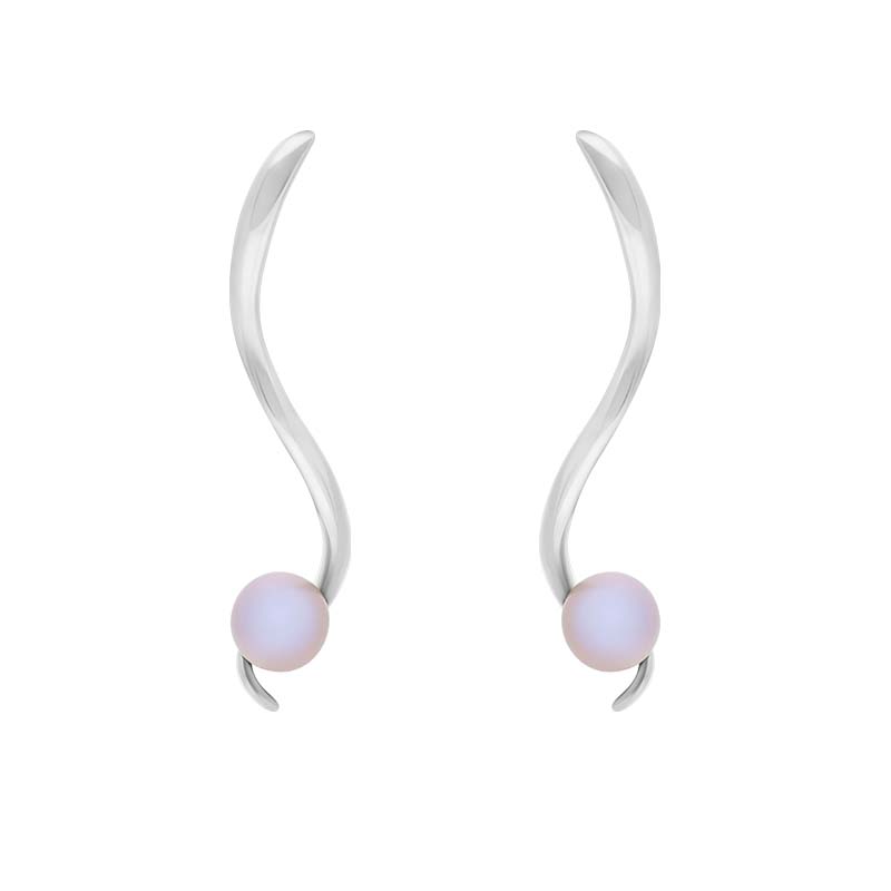 Sarah Jordan Sterling Silver Freshwater Pearl Swirls And Pearls Ringlet Drop Earrings