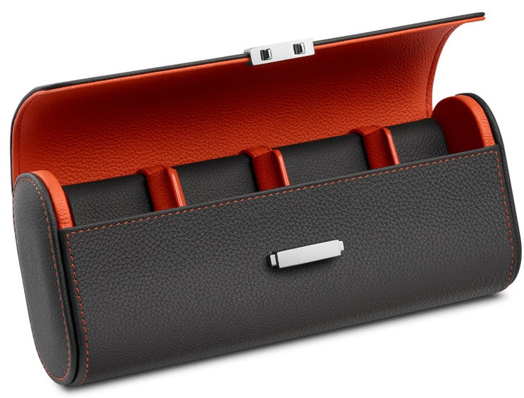 Scatola del Tempo Watch Case Viaggio Pochette Grey Orange