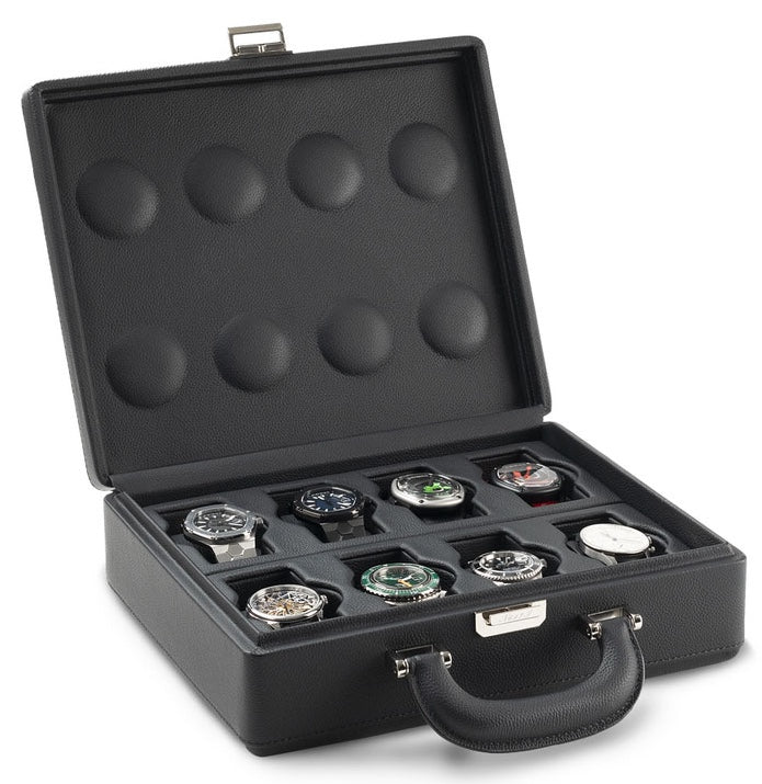 Scatola del Tempo Watch Case Valigetta 8 Handle Black