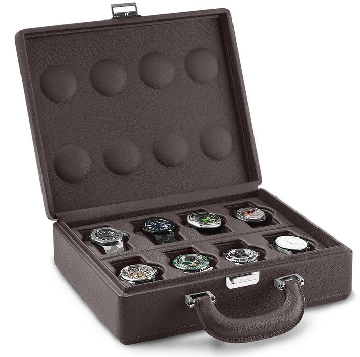 Scatola del Tempo Watch Case Valigetta 8 Handle Chocolate
