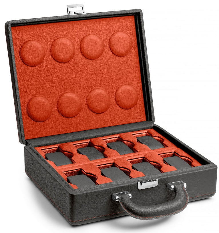 Scatola del Tempo Watch Case Valigetta 8 Handle Grey Orange