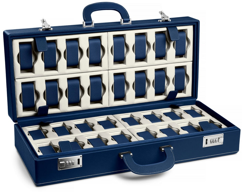 Scatola del Tempo Watch Case Valigetta 32 Blue Off White