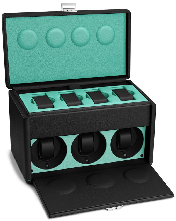 Scatola del Tempo Watch Winder 7RT Black Blue Tiffany