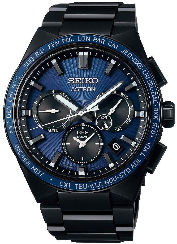 Seiko Astron Watch Sunray Midnight GPS Solar - Blue