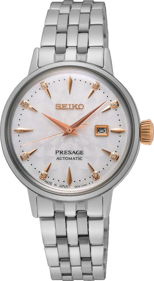 Seiko Presage Watch Cocktail Time Clover Club Diamond Twist - White