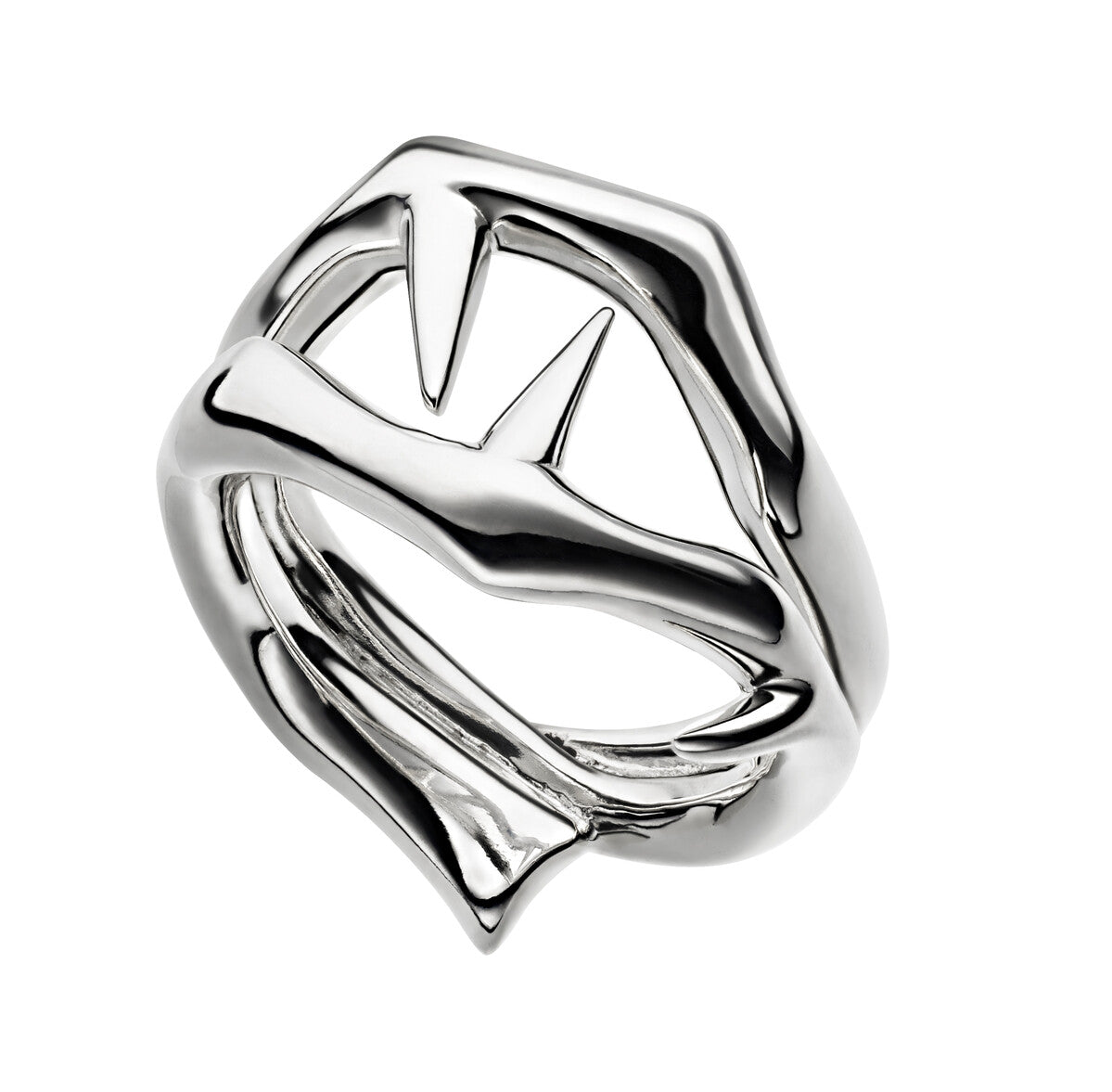 Shaun Leane Blackthorn Sterling Silver Double Ring - K