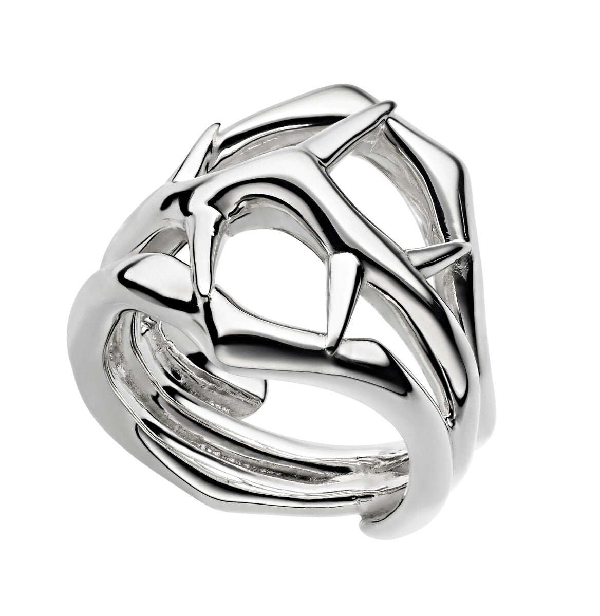 Shaun Leane Blackthorn Sterling Silver Triple Ring - Q