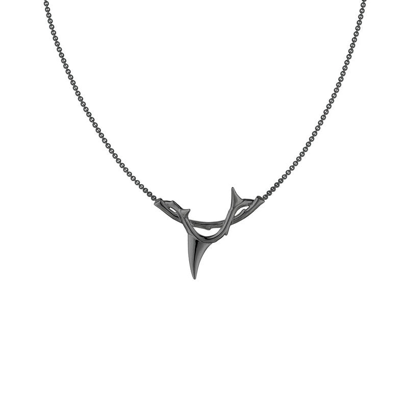 Shaun Leane Rose Thorn Sterling Silver Black Rhodium Branch Pendant - Black