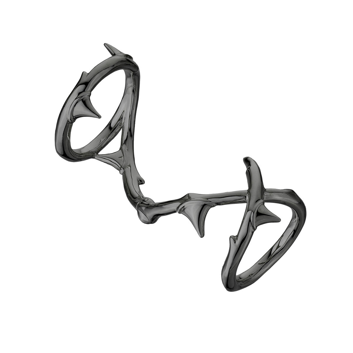 Shaun Leane Rose Thorn Sterling Silver Black Rhodium Hinged Ring - J