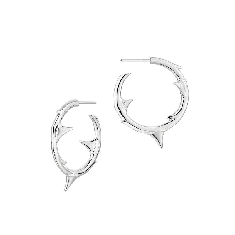 Shaun Leane Rose Thorn Sterling Silver Medium Hoop Earrings - Silver