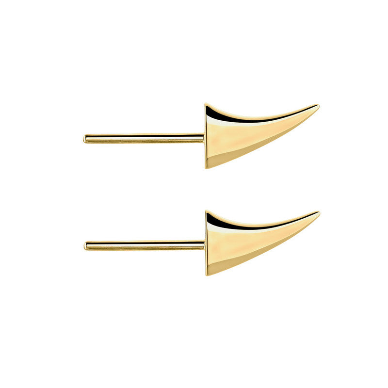 Shaun Leane Rose Thorn Swerve 18ct Yellow Gold Plated Sterling Silver Stud Earrings - Gold