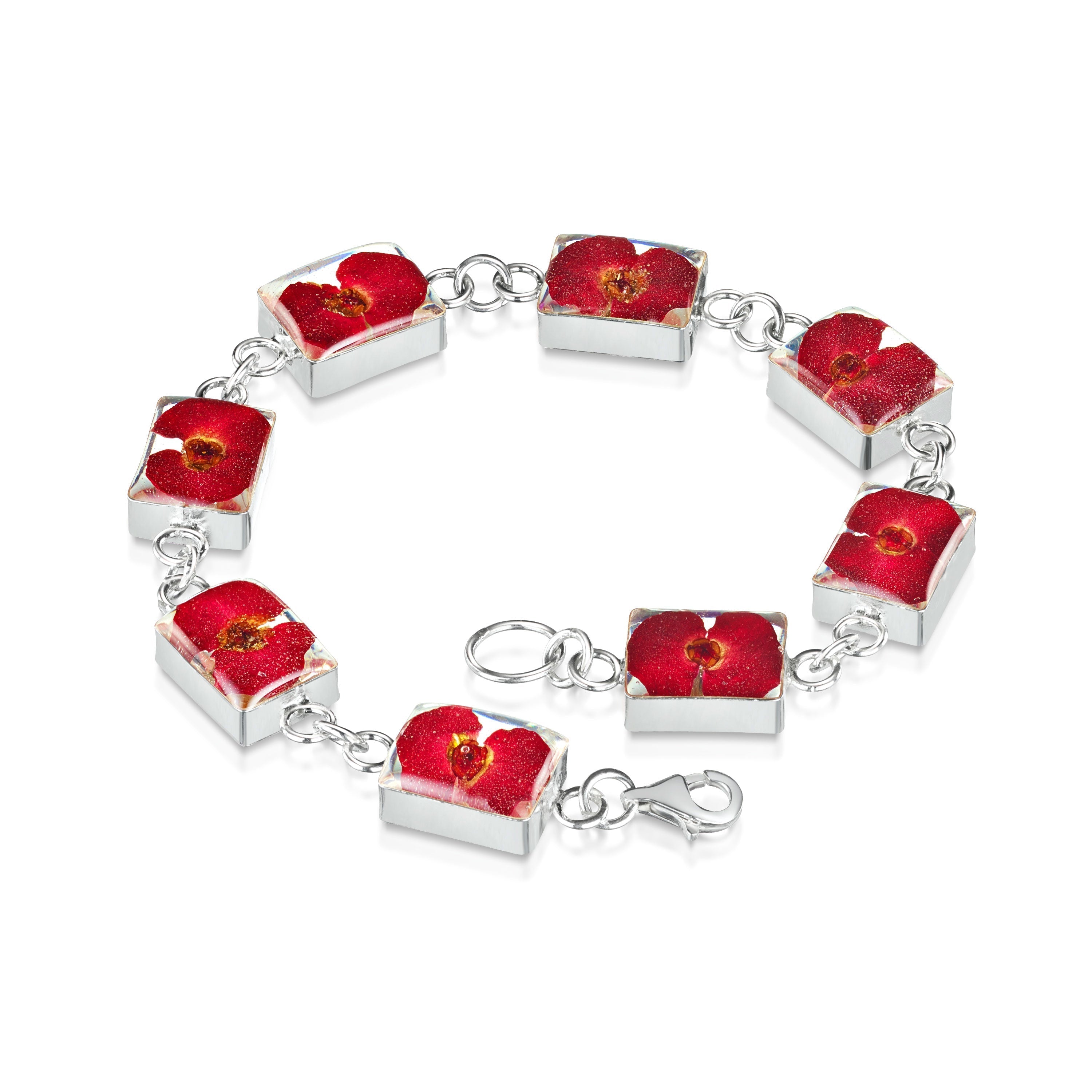 Shrieking Violet Sterling Silver Poppy Oblong Bracelet - Silver