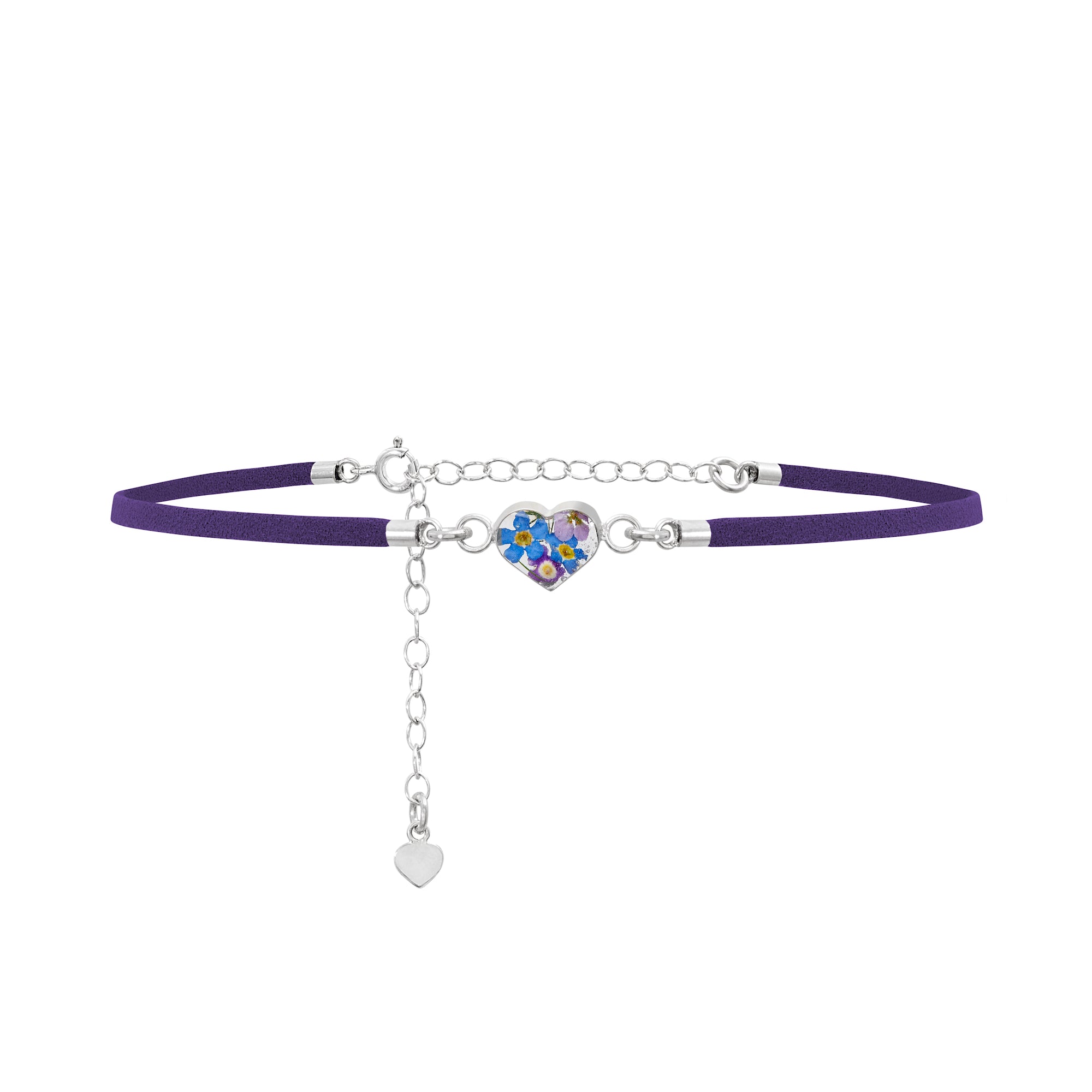 Shrieking Violet Sterling Silver Purple Haze Heart Choker Necklace - Option1 Value Silver