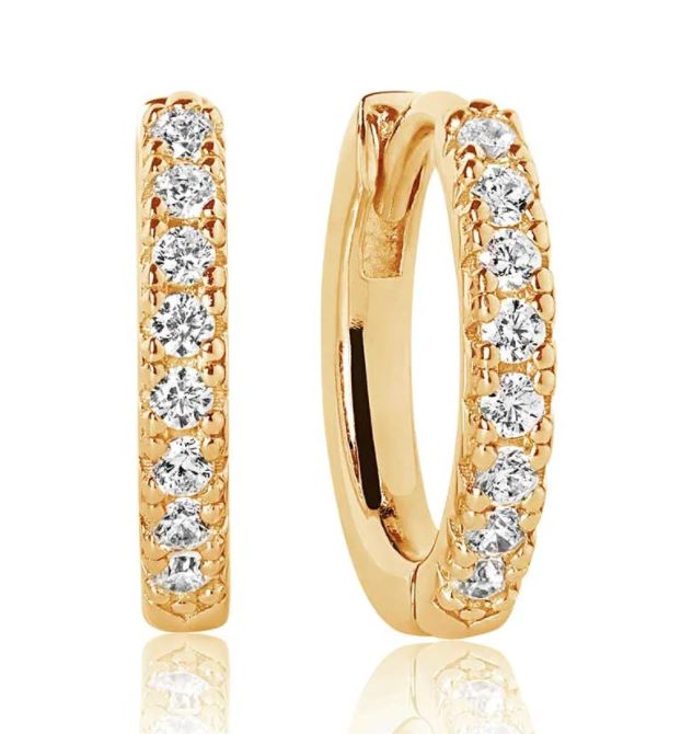 Sif Jakobs Ellera 18ct Gold Plated Sterling Silver White Zirconia Hoop Earrings - Silver
