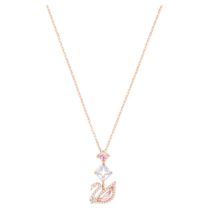 Swarovski Dazzling Swan Rose Gold Tone Plated Y Necklace - Silver