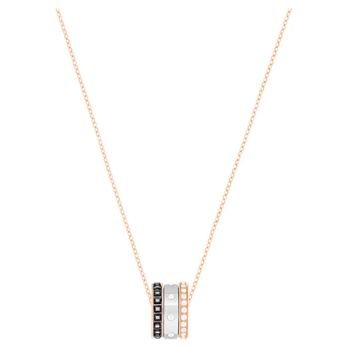 Swarovski Hint Mixed Metal Finish Black Necklace D - Silver