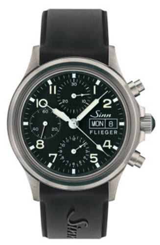 Sinn Watch 356 Sa Pilot Rubber - Black