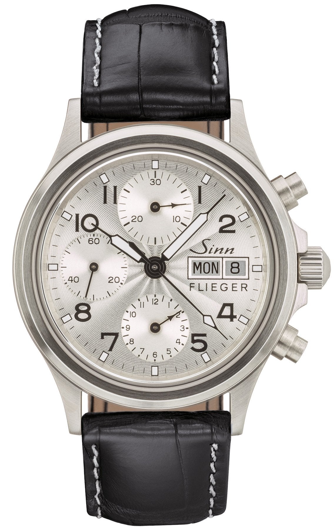 Sinn Watch 356 Sa Pilot III Aligator Leather Black - Silver