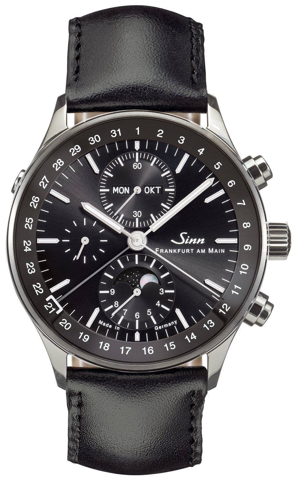 Sinn Watch Frankfurt Financial District 6012 Leather Black - Black