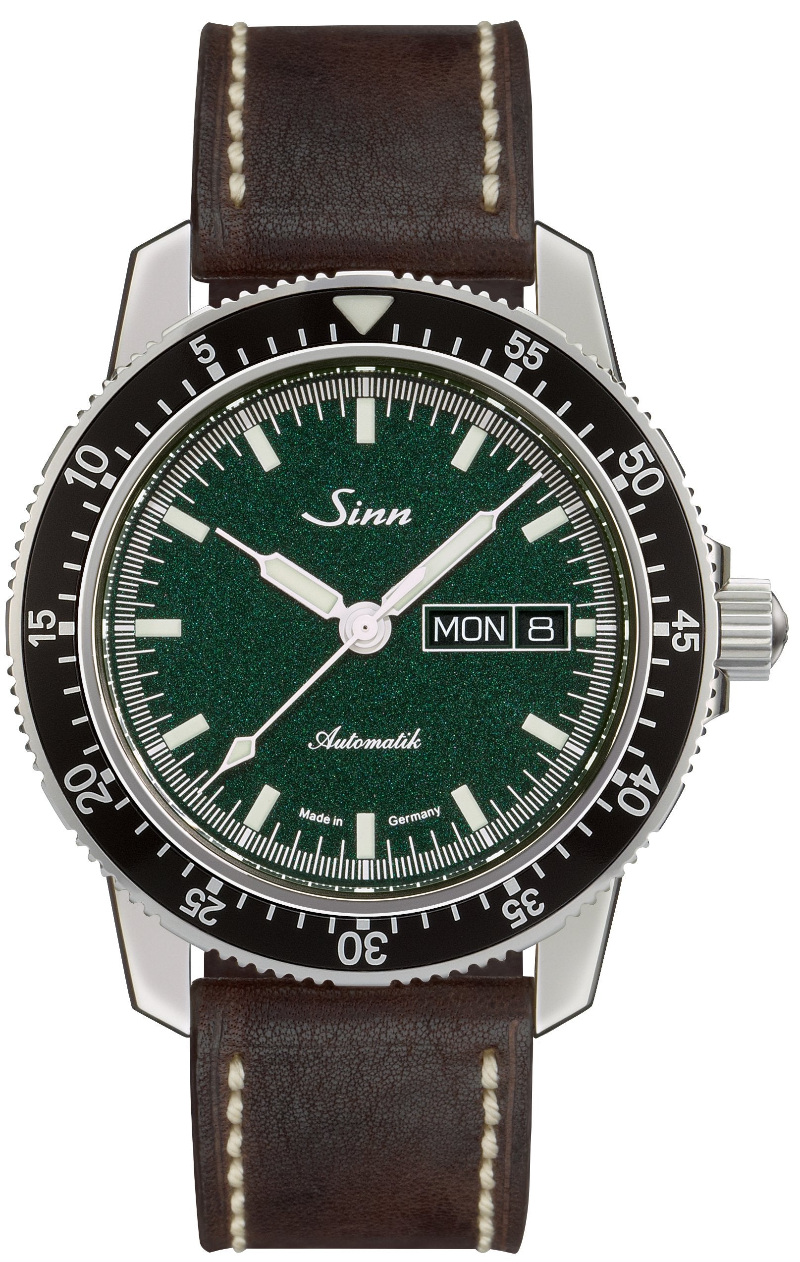Sinn Watch 104 St Sa I MG Vintage Leather Dark Brown - Green