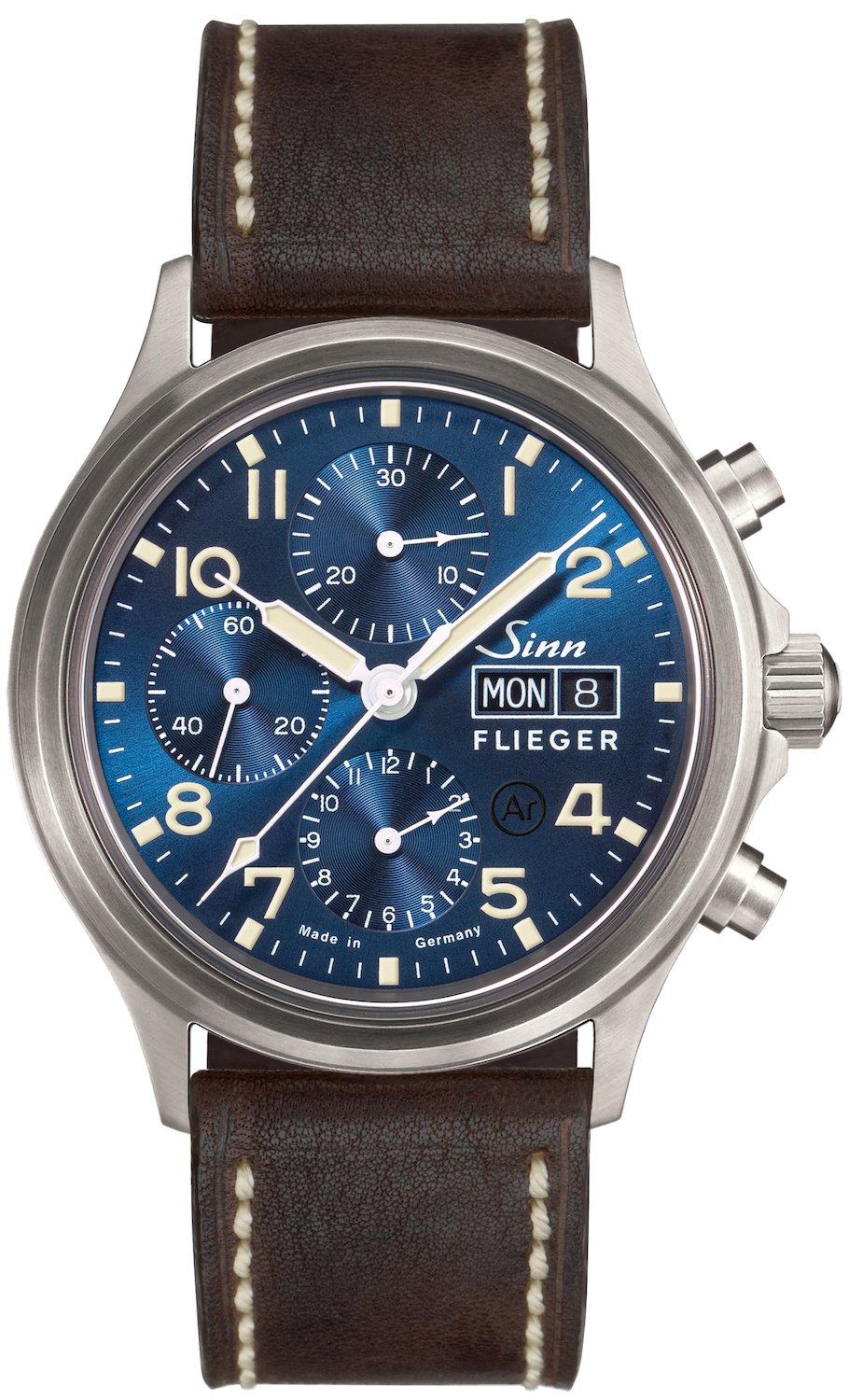 Sinn Watch 358 Sa Pilot B E Vintage Leather Dark Brown - Blue