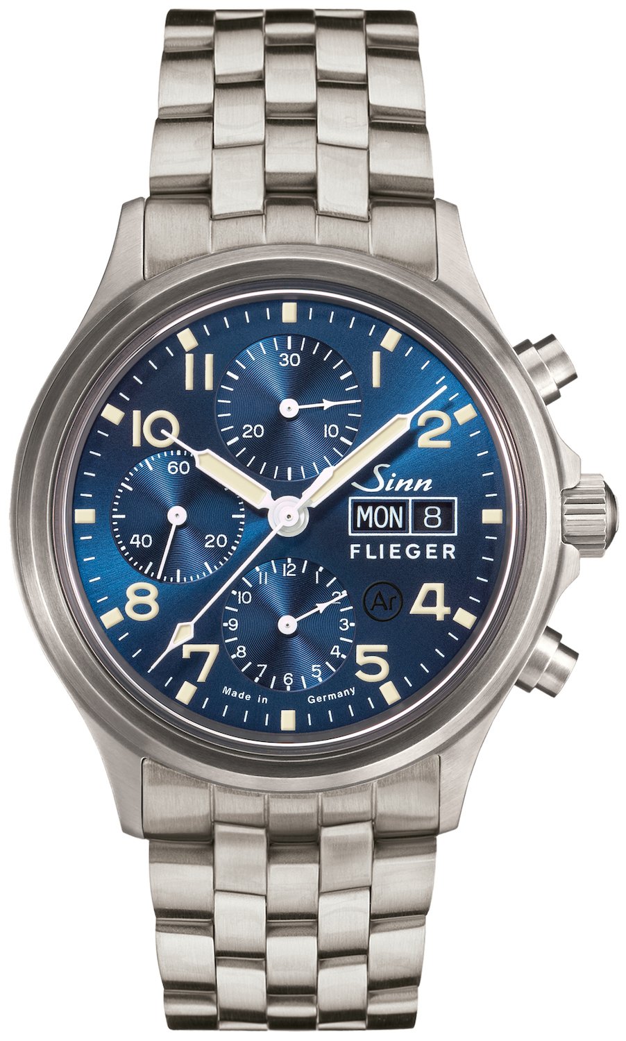 Sinn Watch 358 Sa Pilot B E Fine Link Bracelet - Blue