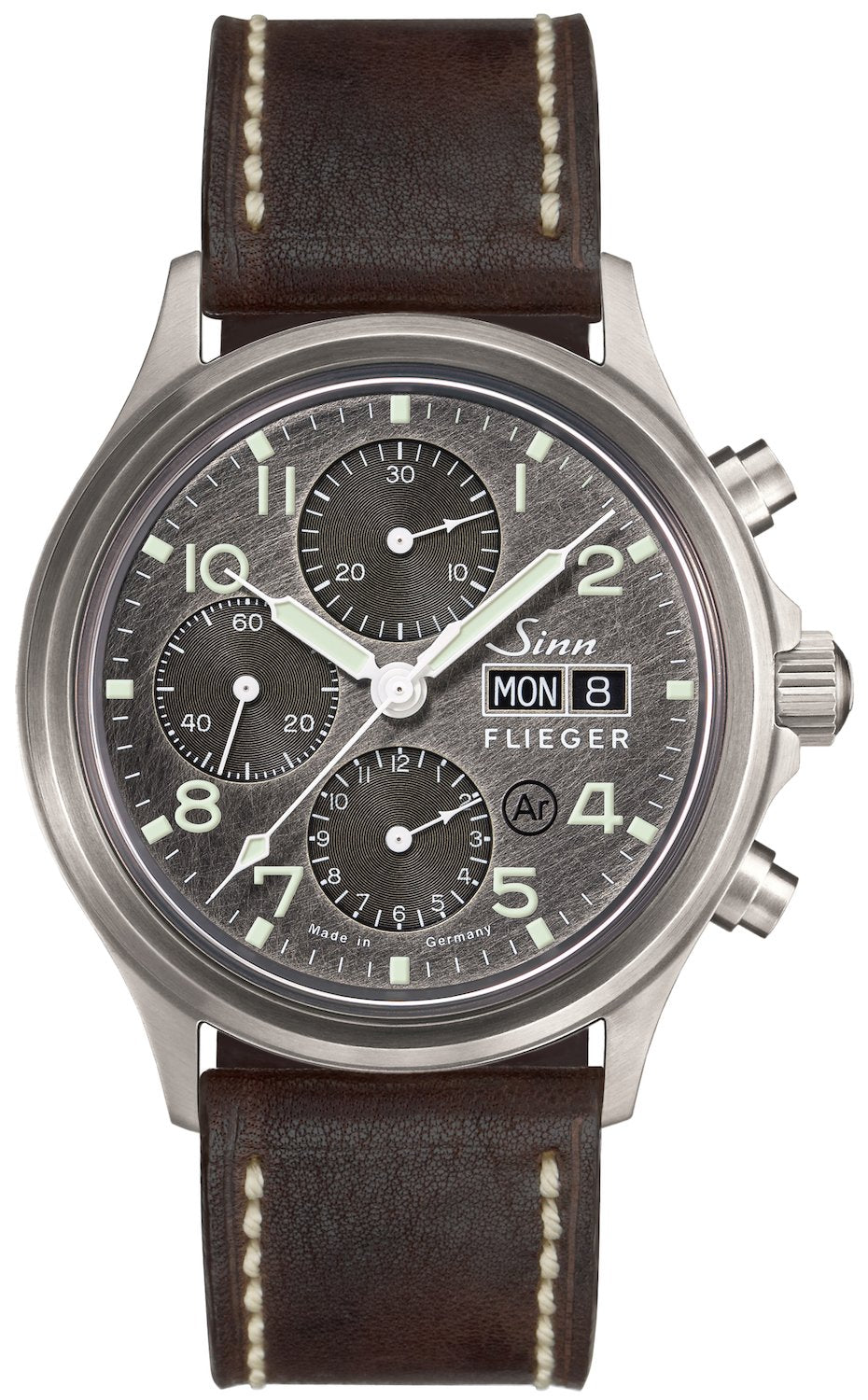 Sinn Watch 358 Sa Pilot DS Vintage Leather Dark Brown - Blue