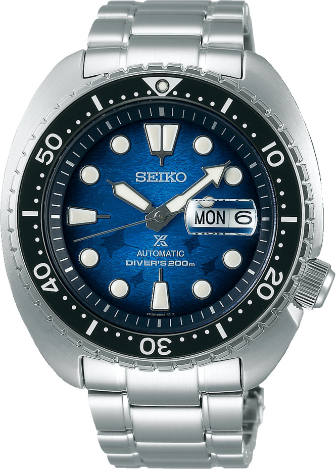 Seiko Watch Prospex Save the Ocean Turtle Scuba Diver Manta Ray Special Edition - Blue