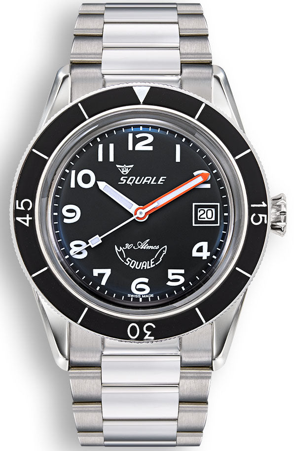 Squale Watch Sub-39 Black Arabic Bracelet - Black