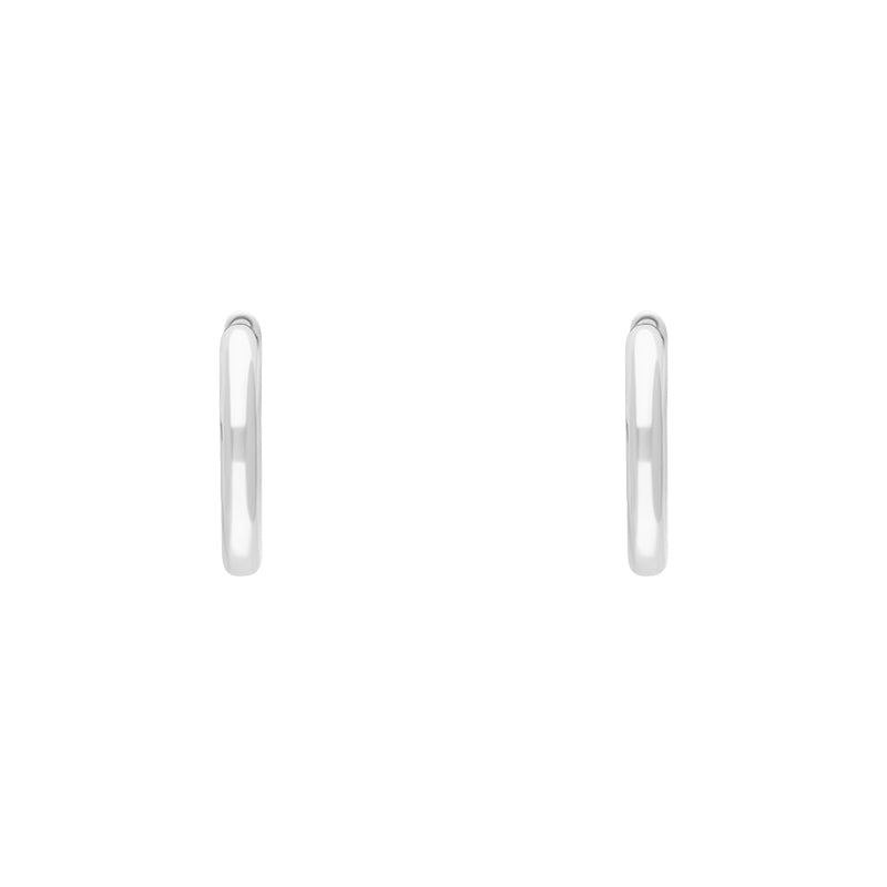 Sterling Silver 12mm Round Hoop Earrings - Silver