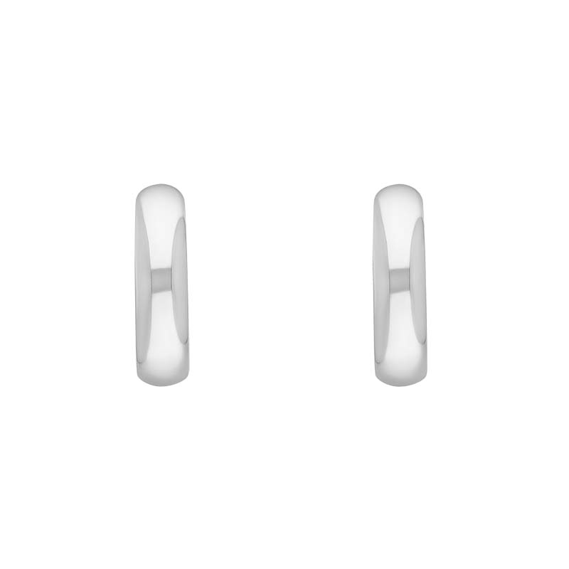 Sterling Silver 14mm Hoop Earrings - Silver