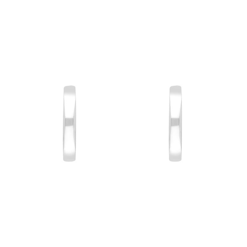 Sterling Silver 18mm Round Domed Hoop Earrings - Silver