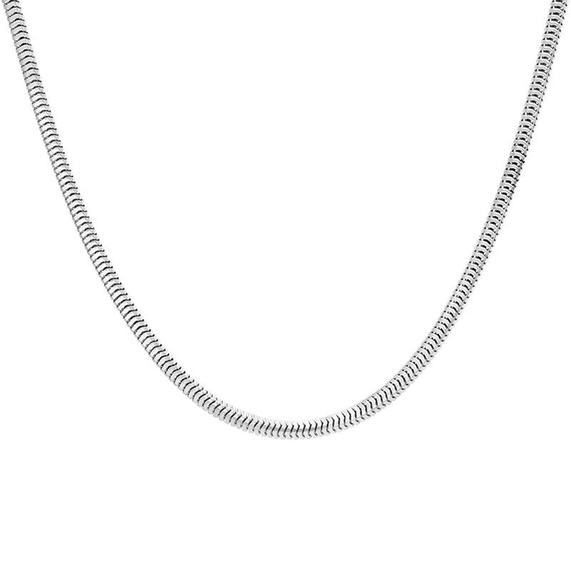 Sterling Silver 20 Inch Squared Snake Chain - Silver