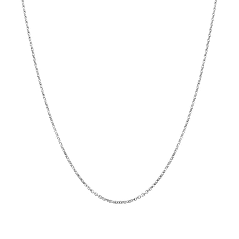 Sterling Silver 20 Inch Trace Link Chain With Adjustable Slider - Silver