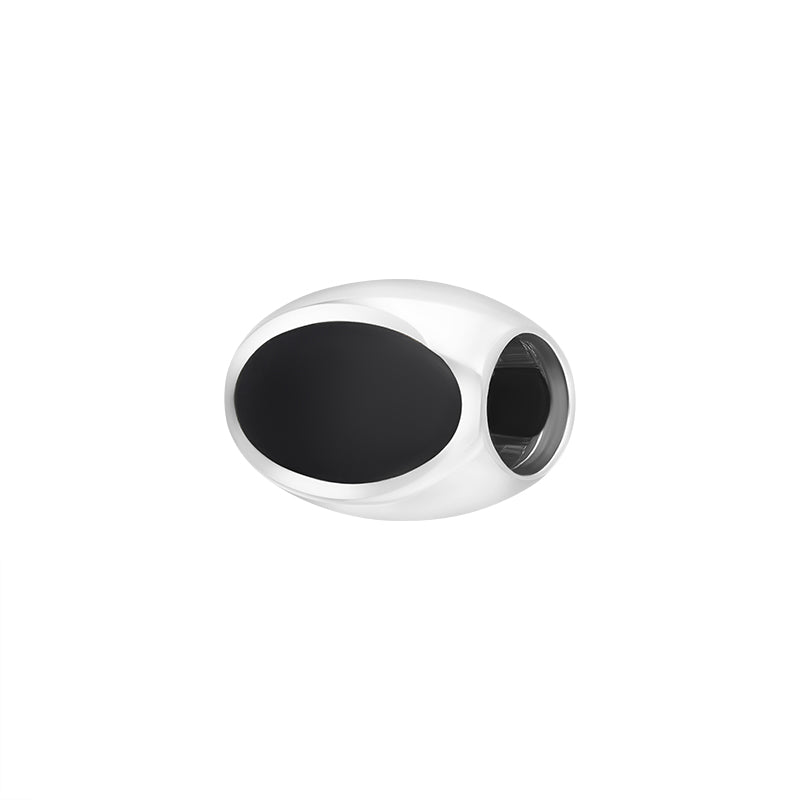 Sterling Silver Whitby Jet Bauxite Magnetic Charm - Silver