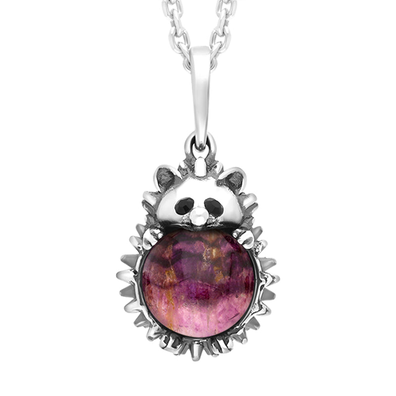 Sterling Silver Blue John Large Hedgehog Necklace