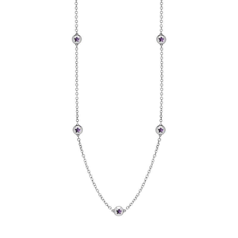 Sterling Silver Blue John Star Link Disc Chain Necklace - Option1 Value Silver