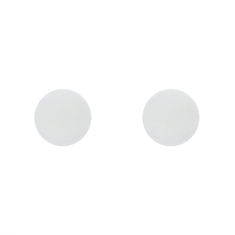 Sterling Silver Cararra 8mm Round Stud Earrings - Silver