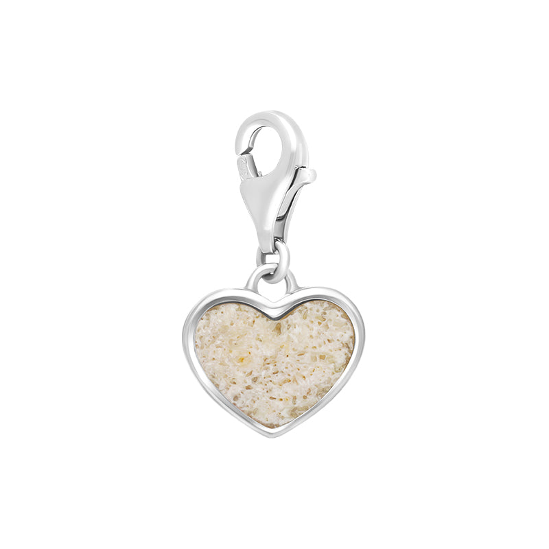 Sterling Silver Coquina Barbados Heart Clip Charm - Silver