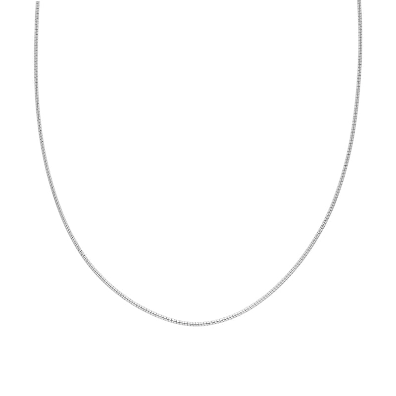 Sterling Silver Medium Mirror Omega Chain - Silver