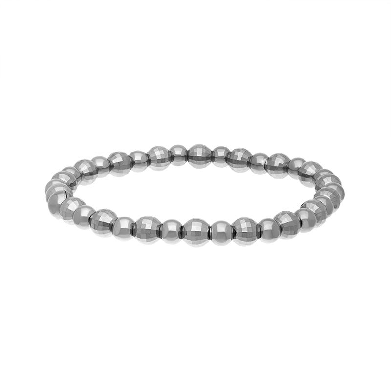 Sterling Silver Mirrored Bead Bracelet - Silver