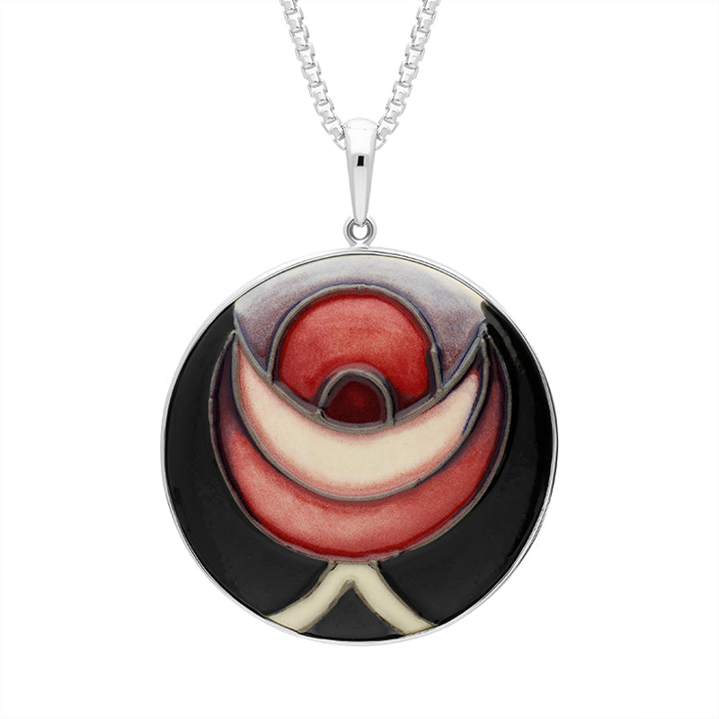 Sterling Silver Moorcroft Talwin Morris Round Pendant - Silver