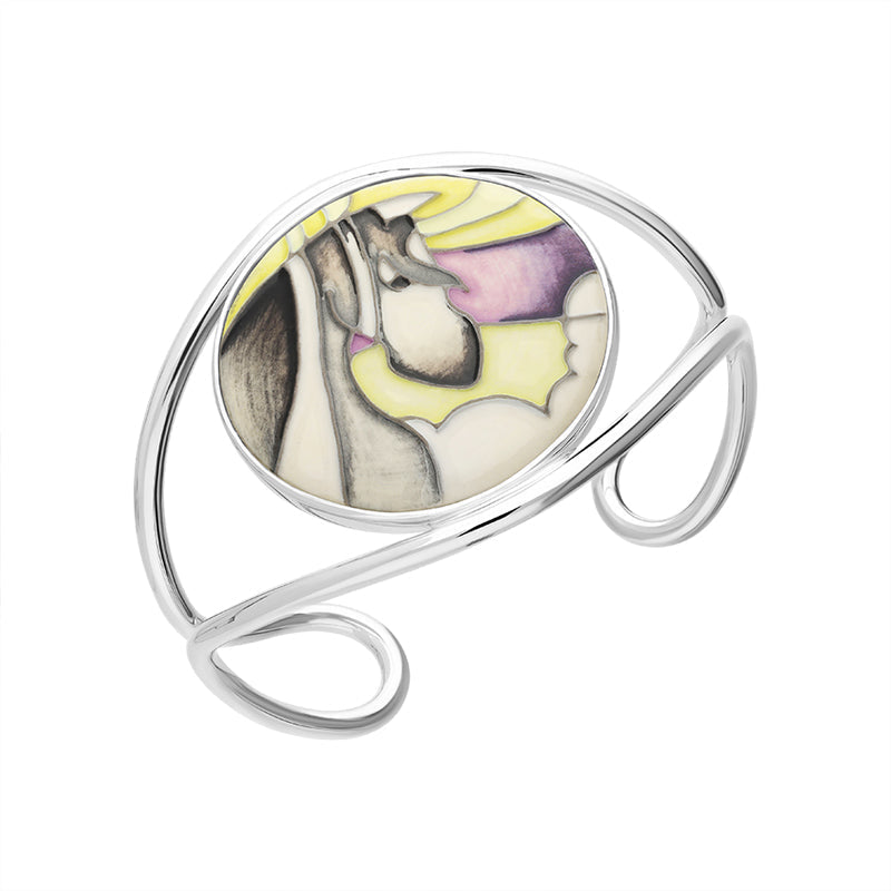 Sterling Silver Moorcroft The Charger Bangle - Silver