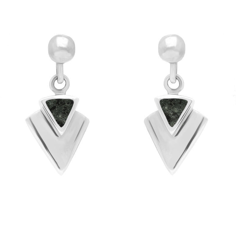 Sterling Silver Preseli Bluestone Arrowhead Drop Earrings - Silver